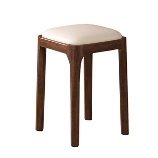 北极树实木凳子板凳家用可叠放客人备用凳子餐凳结实耐用软包凳子