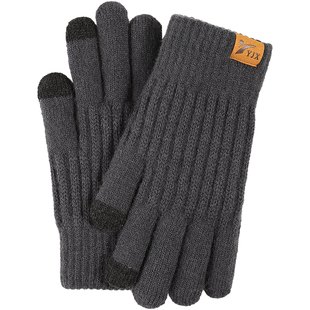 南极人保暖毛线手套男冬季户外保暖触屏加厚绒针织防寒骑行手套A