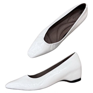 BANFANG女鞋4.5CM爆裂纹理踩出高阶时髦步调中跟浅口小方头单鞋女