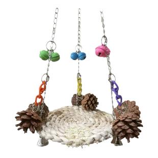 鹦鹉啃咬玩具吊床吊桥站架站棒玉米皮秋千牡丹玄凤虎皮鸟笼用品