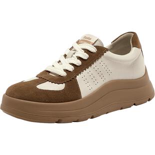 王子奇同款Bata休闲鞋2026春商场新款羊皮德训厚底运动鞋AD121AM6