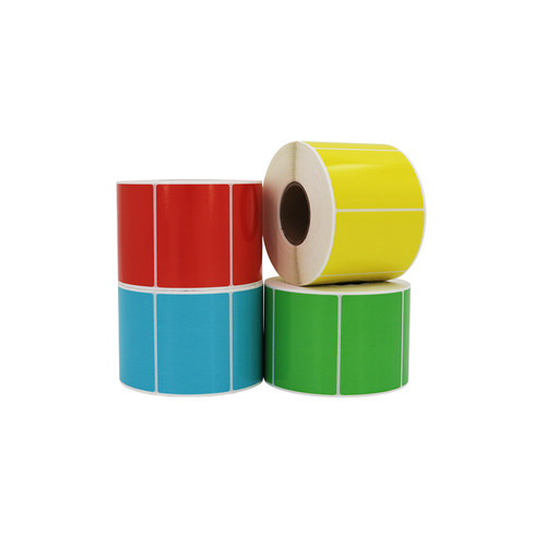 彩色标签纸铜板不干胶红黄蓝绿粉紫棕色80*60 50 40 30 20可手写