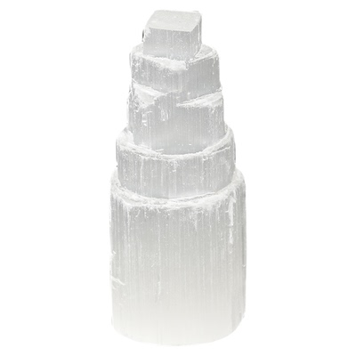 晶拉霸天然摩洛哥透石膏灯塔摆件