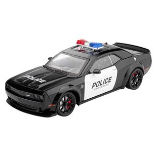 1/24挑战者地狱猫美式肌肉警车仿真合金小汽车模型男孩特警玩具车