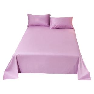 紫色轻奢全棉斜纹床单单件纯棉浅紫雪青薰衣草紫色学生单人被单