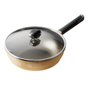 迈巴勒玄承三彩新臻钛不粘锅官方正品炒锅炒菜家用燃气电磁炉通用