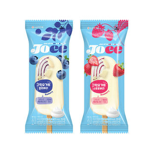lotte乐天韩国进口joee优格草莓味冰淇淋蓝莓味希腊风味酸奶雪糕