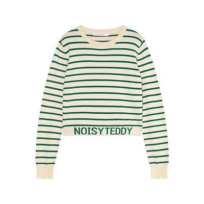 复古条纹时尚女士圆领套头针织衫