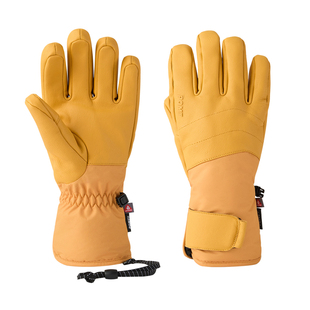 pomt小羊皮滑雪手套金标P棉单板双板专业防水五指皮手套户外专用