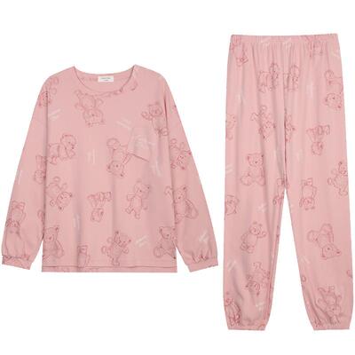 秋鹿纯棉睡衣情侣长袖长裤