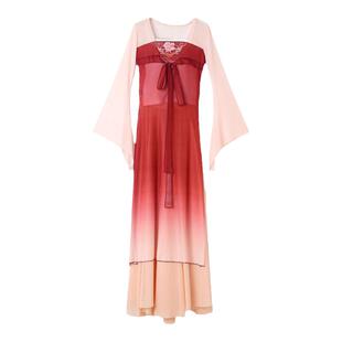 古典舞飘逸身韵长款纱衣汉唐中国舞民族古风齐胸舞蹈服演出服套装