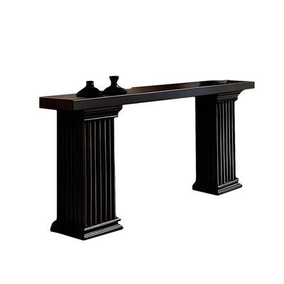 法丽娜法式复古黑色实木玄关台