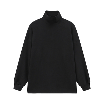 江南先生NewJNXS高领基础logo刺绣落肩袖上衣冬高克重德绒打底衫