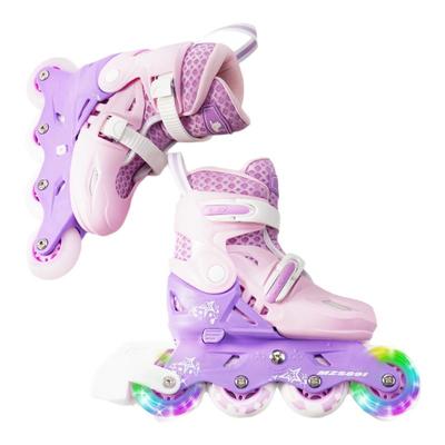 美洲狮儿童全闪可调轮滑鞋溜冰鞋
