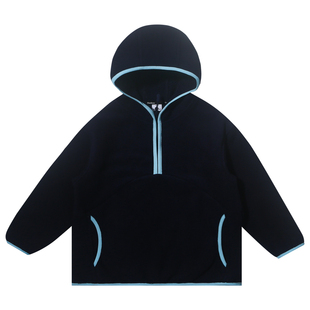 山系童装秋冬外套2025新款男童加厚连帽卫衣儿童双面登山绒半开衫