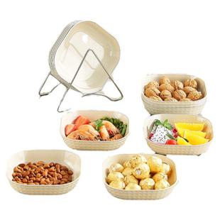 奶油风吐骨碟家用小盘子零食碟水果盘餐桌垃圾吐骨头渣盘塑料碟子