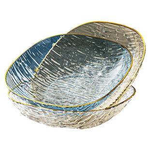 精致高颜值果盘客厅家用零食干果糖果摆放盘网红新款水晶果盆耐摔