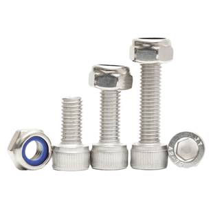 304不锈钢内六角防松螺丝螺母套装锁紧螺栓防滑M2.5M3M4M5M6M8M10