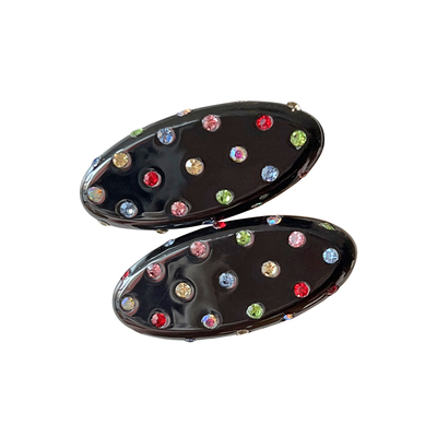 法式小号水钻椭圆发夹