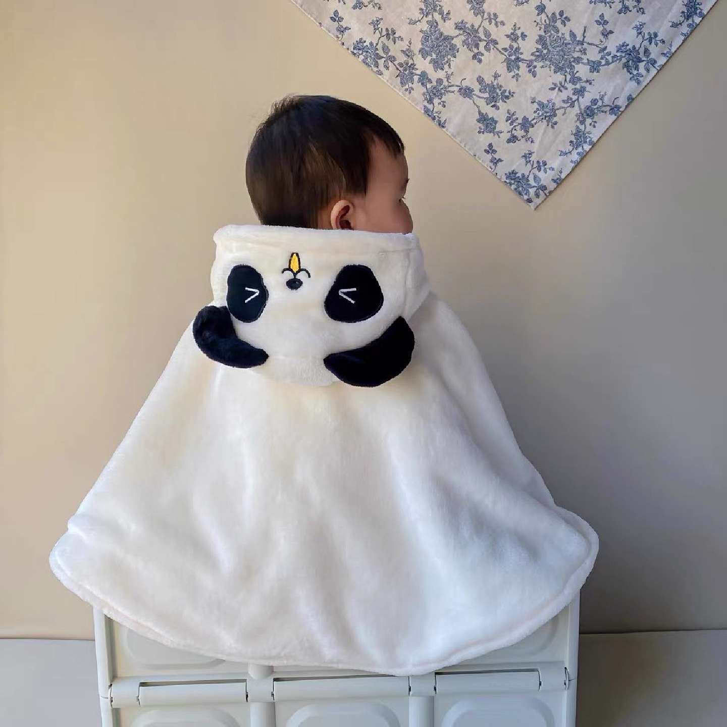 婴幼儿外套短款洋气猫咪毛绒保暖连帽斗篷婴儿外出服男女宝宝披风