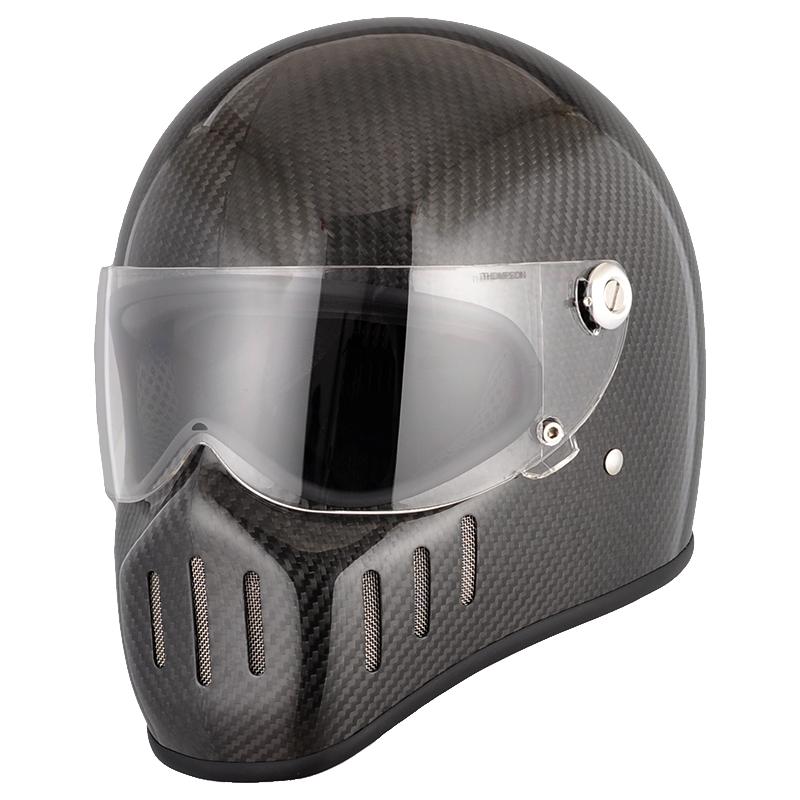 汤普森 新款 复古巡航碳纤维头盔3K碳纤维 全碳纤维非摩托车头盔