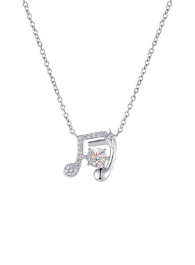 优米银饰悦符项链锁骨项链