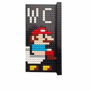 马里奥厕所指示牌diy积木门牌提示牌家用WC卫生间标识牌装饰挂牌