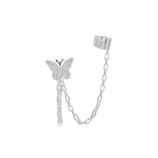 STUGAZIButterfly Silver锤纹银蝴蝶耳骨夹耳钉小众耳饰女高级感