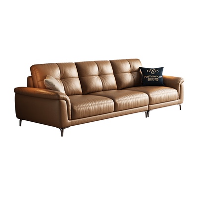 帕沙曼真皮沙发小户型高靠背