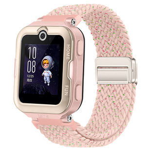 适用于华为儿童手表5Pro表带金属磁扣4X/4X新耀款编织4Pro高颜值尼龙5/5活力版儿童电话手表弹力磁吸腕带配件