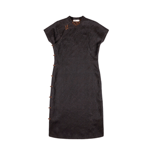 潘氏莨老师织金海螺纹四经绞罗香云纱手作古法旗袍女士休闲新中式