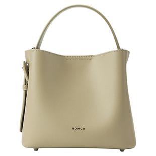 红谷包包女式2026新款夏季牛皮单肩腋下包通勤大容量水桶包女士包