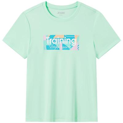 特步童装夏季款中大童透气凉感儿童运动T恤男女童圆领短袖针织衫