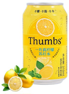 6罐装一片真柠檬苏打水真柠檬