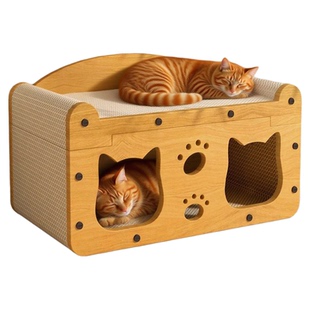 立式猫抓板猫窝一体耐磨不掉屑猫爪板四季通用冬季猫屋猫玩具用品