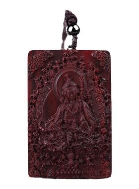 莲花生大士心咒印度小叶紫檀吊坠