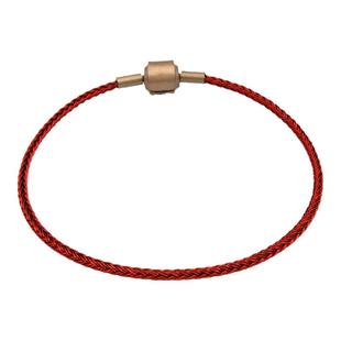 港版周家手绳细2mm钢丝穿3D硬金黄金配饰简约红黑男女手链替换绳