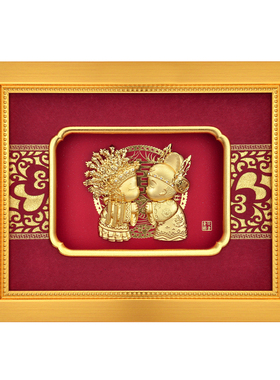 足金金箔喜结良缘结婚送礼倍有面