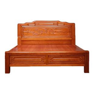 实木雕刻金花梨木全实木床榫卯婚床中式仿古雕花2米x2米2双人大床