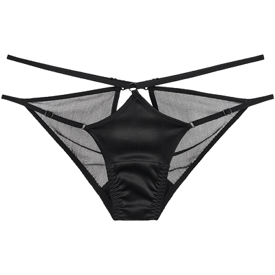 桑蚕丝性感情调内裤女镂空三角裤