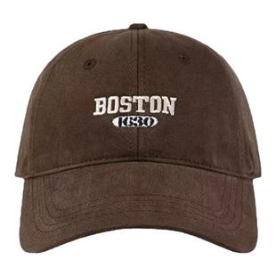 周给给春季新款BOSTON韩版帽子女棒球帽显脸小潮牌鸭舌帽藏青2024