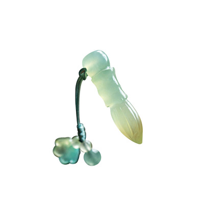 梅林笔庄岫玉小毛笔笔搁文房雅物