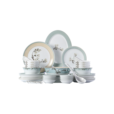 陶溪川景德镇陶瓷中国色国色可餐玉兰香中式家用碗盘碟瓷器餐具