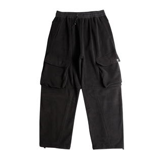 AOGZ摇粒绒工装裤男女秋冬季新款大口袋加绒加厚羊羔毛直筒裤子潮