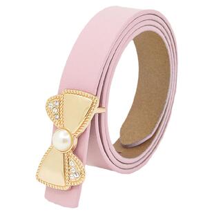 儿童皮带女童粉红色针扣潮流牛皮女学生孩子腰带女牛仔裤带配裙子