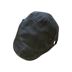 日系复古牛仔前进帽女夏季水洗做旧百搭文艺贝雷帽显脸小报童帽子