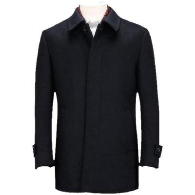 爸爸纯山羊绒商务翻领中老年棉衣