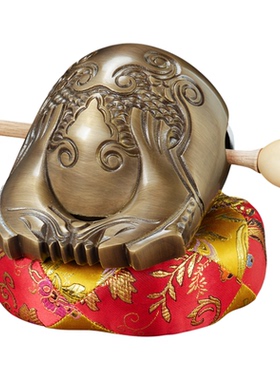 纯黄铜龙木鱼法器家用敲打击乐器寺庙小大供佛摆件饰品礼佛老式