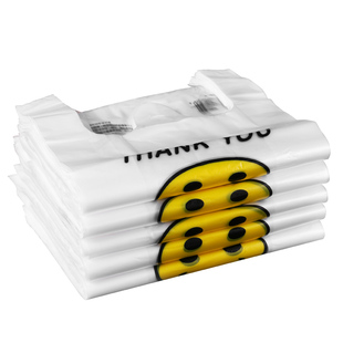 食品袋笑脸塑料袋方便袋透明背心袋水果袋子马夹袋大号手提袋打包