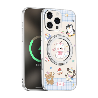 新款卡通狗旋转支架手机壳